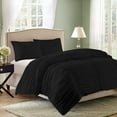 thumbnail image 2 of DNG Creations 5 Piece Ruched Pattern Duvet Cover 100% Egyptian Cotton, 800 TC- With Zipper Closure & Corner Ties ( Solid Black - Oversized King ), 2 of 3