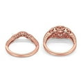 thumbnail image 4 of Two Piece Art Deco Set Round Ring Rose Tone Morganite CZ 925 Sterling Silver Size 10, 4 of 6