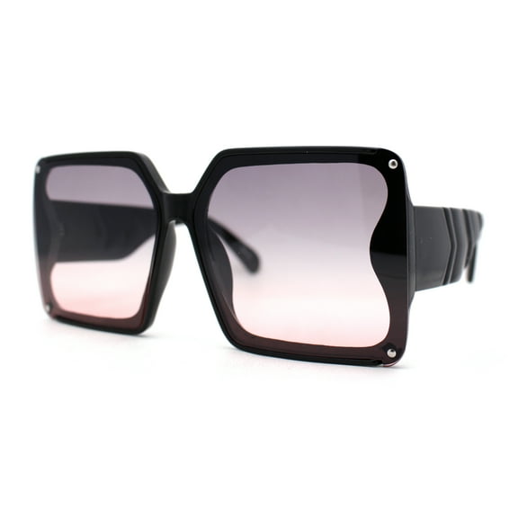 Mod Womens Exposed Lens Rectangle Butterfly Fashion Sunglasses Black Purple Orange