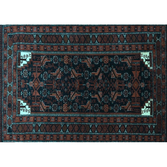 Ahgly Company Indoor Rectangle Persian Light Blue Traditional Area Rugs, 7' x 10'