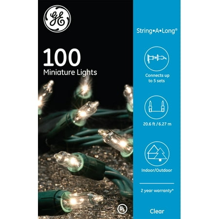 GE 100CT String-A-Long Miniature Christmas Light String Set - Clear