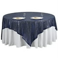 thumbnail image 5 of BalsaCircle 90" x 90" Navy Blue Square Sequined Table Overlays Wedding Party Tablecloth, 5 of 7