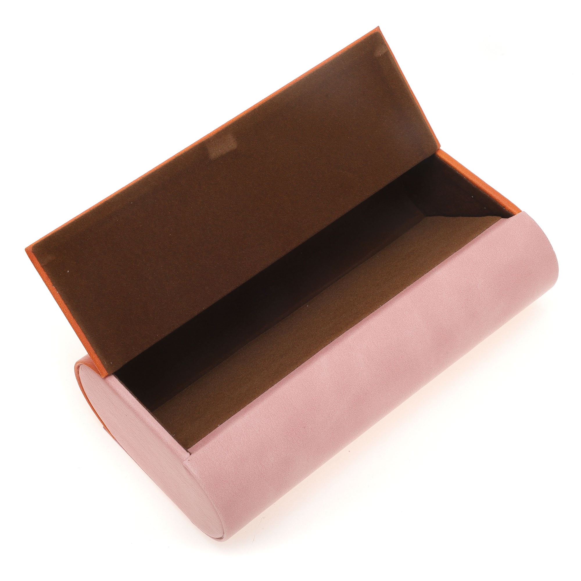 Unique Bargains Portable Eyeglasses Storage Cases 6.34"x3.31"x1.77"(L*W*H) Orange Pink