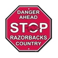 thumbnail image 1 of Fremont Die NCAA Arkansas Razorbacks Team Sign, 12" x 12", Stop Sign, 1 of 3