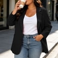 thumbnail image 2 of Qiopertar Plus Size Blazers for Women Open Front Casual Work Blazer Notch Lapel Long Sleeve Loose Oversized Suit Jacket with Pockets, Black 3XL, 2 of 7