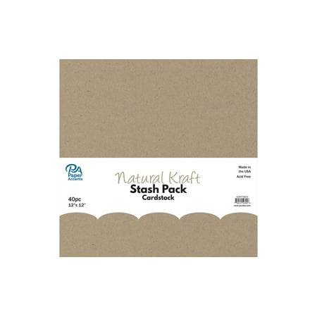 UPC: 0740512598946 | Paper Accents Stash Pack Cardstock 12 x 12  Natural Kraft 40pc