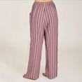 thumbnail image 4 of LIaqionyy Striped Pants for Women Casual Drawstring High Waist Palazzo Pants Summer Loose Wide Leg Trousers, 4 of 8