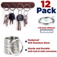thumbnail image 2 of Wayliea 12 Pack Keychain Split Rings, Stainless Steel Flat Key Rings,Rustproof Metal Key Chain Rings for DIY Craft Attachment Dog Tag Home Car Keys (1.18 inch/30mm,Silver), 2 of 5