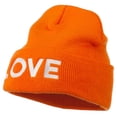 thumbnail image 2 of Love Embroidered Long Beanie - Orange OSFM, 2 of 5