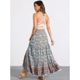 thumbnail image 3 of DARING DIVA Women's Boho Flare Floral Skirt XL Blue, 3 of 6