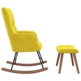 thumbnail image 2 of vidaXL Fauteuil Berçant avec Tabouret en Velours Jaune Moutarde, 2 of 3
