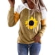 thumbnail image 1 of Gibobby Túnica de moda Camisetas de manga larga, sudaderas holgadas con capucha, sudaderas informales con bloques de color, sudaderas con capucha de para mujer con patrón Floral （Caqui， L), 1 of 4