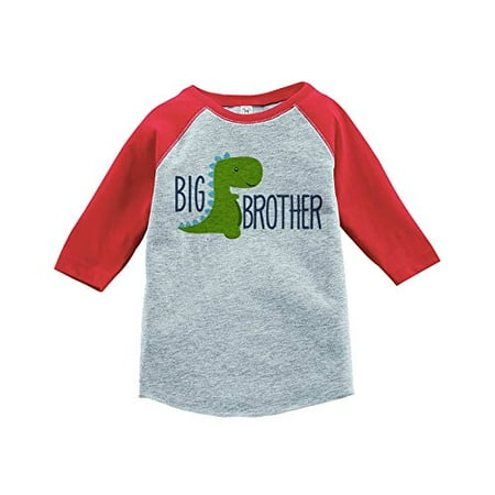 

7 ate 9 Apparel Boy s Dinosaur Big Brother Red Baseball Tee 5/6T