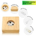 thumbnail image 4 of Wooden Light Stand Base LED Lights Display Base with Remote Control for Tower 3D Laser Crystal Glass (4 Pieces), 4 of 7