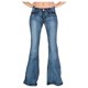 thumbnail image 1 of Jeans Flare Gibobby para Mujeres Altas Acampanados con Botones en la Cintura Aqua M, 1 of 5
