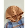 thumbnail image 5 of Bagilaanoe Toddler Baby Boys Girls Long Sleeve Hooded Coat Button Down Hooded Plaid Shirt Hoodie Jacket Tops 1T 2T 3T 4T 5T 6T Outwear Fall Winter Clothes, 5 of 8