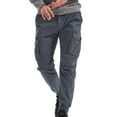 thumbnail image 4 of WREESH Men's Cargo Pants Fashion Casual Pure Color Outdoors Pocket Casual Pants Sweatpants Gray, 4 of 7