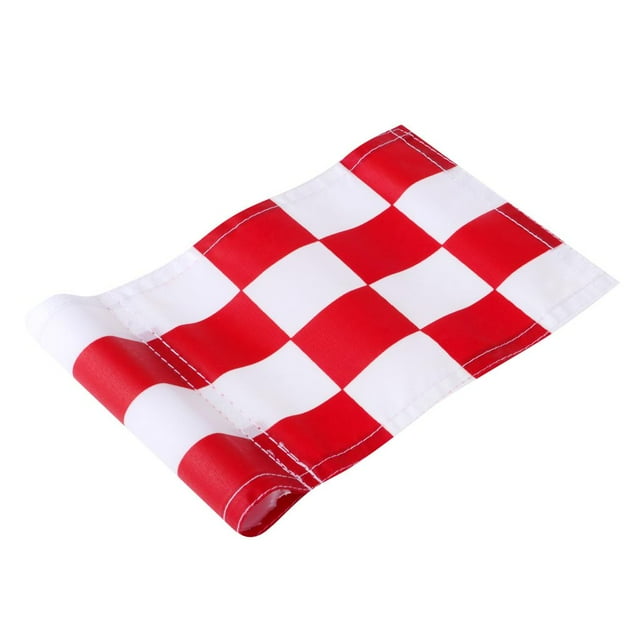 Almencla Portable Golf Putting Green Cup Hole Flag Golf Practice Aid Marker Red+White
