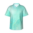 thumbnail image 1 of Fotbe Cyan Mint Marble Camisa Hawaiana para Hombre Unisex – Camisa Casual de Verano con Botones de Manga Corta de Algodón y Lino,X-Large, 1 of 7