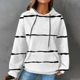 thumbnail image 2 of AherBiu Plus Size Hoodie for Women Striped Sweatshirts Comfy Casual Loose Pullover Tops with Pocket, 2 of 6