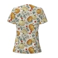 thumbnail image 6 of Honeii Autumn Pumpkins Leaves Print Women's V-Neck T-Shirt,Short Sleeve V Neck Tees Tops for Women , Perfect for Work, Travel, and Everyday Wear, 6 of 7