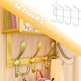 thumbnail image 5 of Over The Door Hooks Organizer  Coat Rack Storage Hanger Towel Of For Bathroom Bedroom Kitchen Office (gold 4-tier), 5 of 8