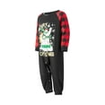thumbnail image 6 of Christmas Family Matching Pajamas Set, Long Sleeve Snowman/Elk Print Tops with Plaid Pants, 6 of 8