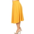 thumbnail image 3 of Women's Plus Size A-Line Flared Midi Skirt - Casual Solid with Elastic Band, 3 of 4