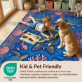 thumbnail image 4 of Design&I 9'x12' Washable Area Rug Snag-Free Tropical Fish Marine Life Design With Seashell Coral Border Sea Turtle Refined for Dining Room, Basement, Large Office, 4 of 7