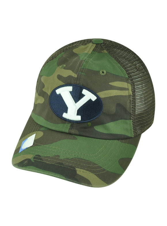 NCAA Brigham Young Cougars Hermit Snapback Mesh Garment Wash Camouflage Hat Cap