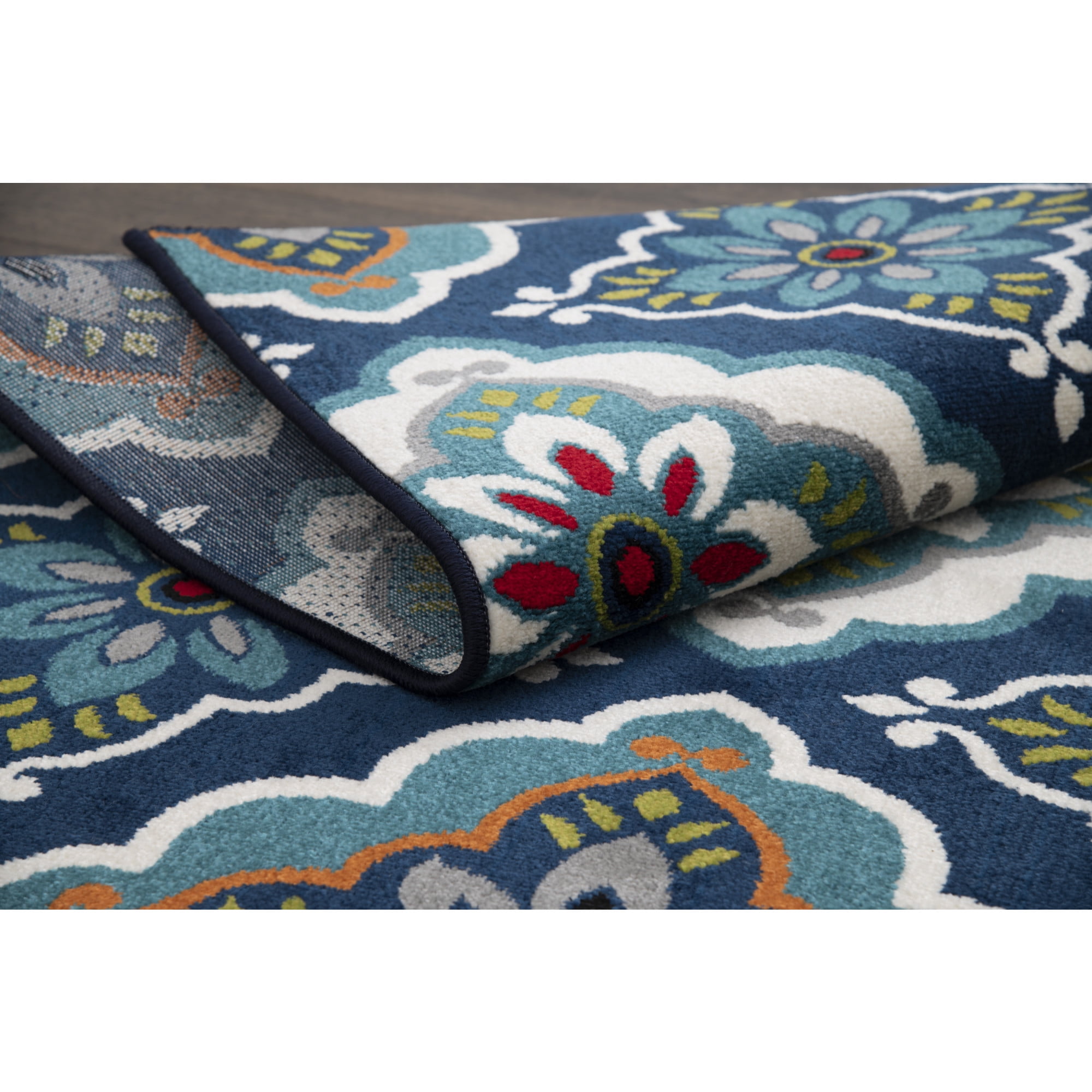 Loomaknoti Terrace Tropic Turberry 4' x 6' Floral Indoor/Outdoor Area Rug , Blue/White