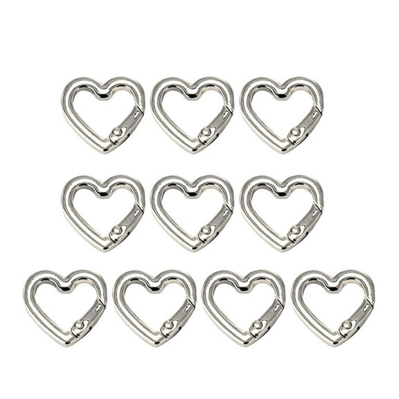 SIEYIO 10Pcs Heart Shaped Carabiner Clip Carabiner Keychains for DIY Handbag Hardware