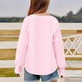 thumbnail image 6 of Bjutir Girl Shirts Long Sleeve Tops Casual Loose Fit Round Neck Hollow Out Blouse Tee For Teen Comfortable Breathable Daily Wear Long Sleeve Cute Print Girls Tops,Pink,12-14 Years, 6 of 8