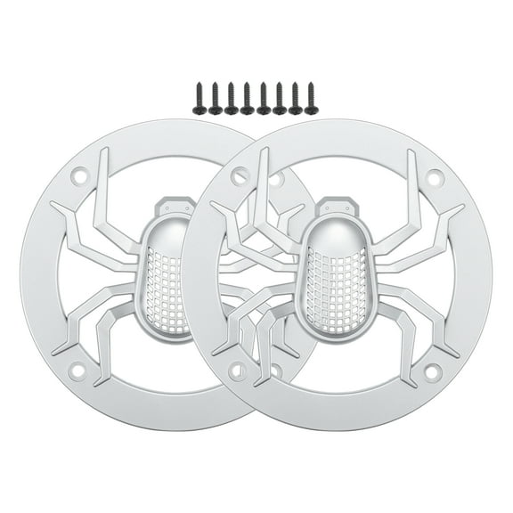 Unique Bargains 2pcs 4" Car Speaker Grills Cover Round 4 Inch Audio Subwoofer Protector with Screws ABS Silver Tone