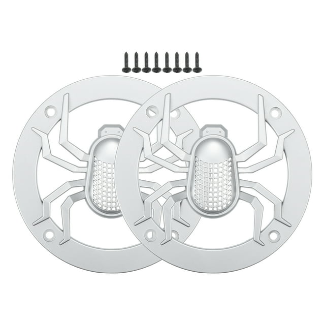 Cubiertas de rejilla para altavoces de coche de 4" Unique Bargains 2pcs, protector de subwoofer de audio de 4 pulgadas con tornillos tono plateado ABS