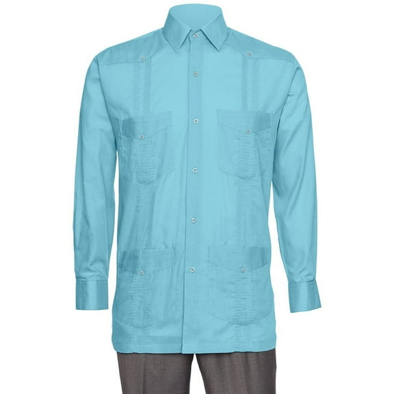 Mens Linen Look Guayabera Shirt