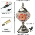 thumbnail image 5 of Bohemian Stained Glass Table Lamp, Turkish Mosaic Shade, Ideal for Desk Decor, Living Room, Bedroom - Perfect Gift, 5 of 7
