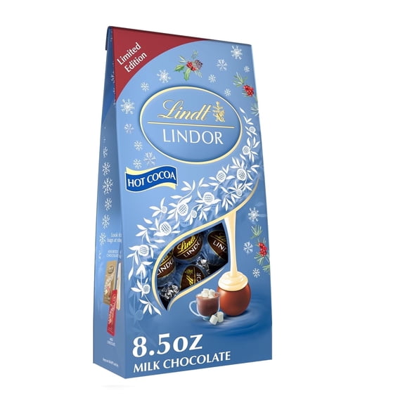 Lindt LINDOR Holiday Hot Cocoa Milk Chocolate Candy, 8.5 oz. Bag