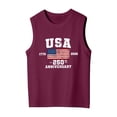 thumbnail image 3 of Boys Girls American Flag Shirt 250th Anniversary USA Tank 4th of July T Shirts USA Sleeveless Tops Summer Casual Cute Sleeveless Crewneck Graphic T Shirt (Red2,3-4 Years), 3 of 3