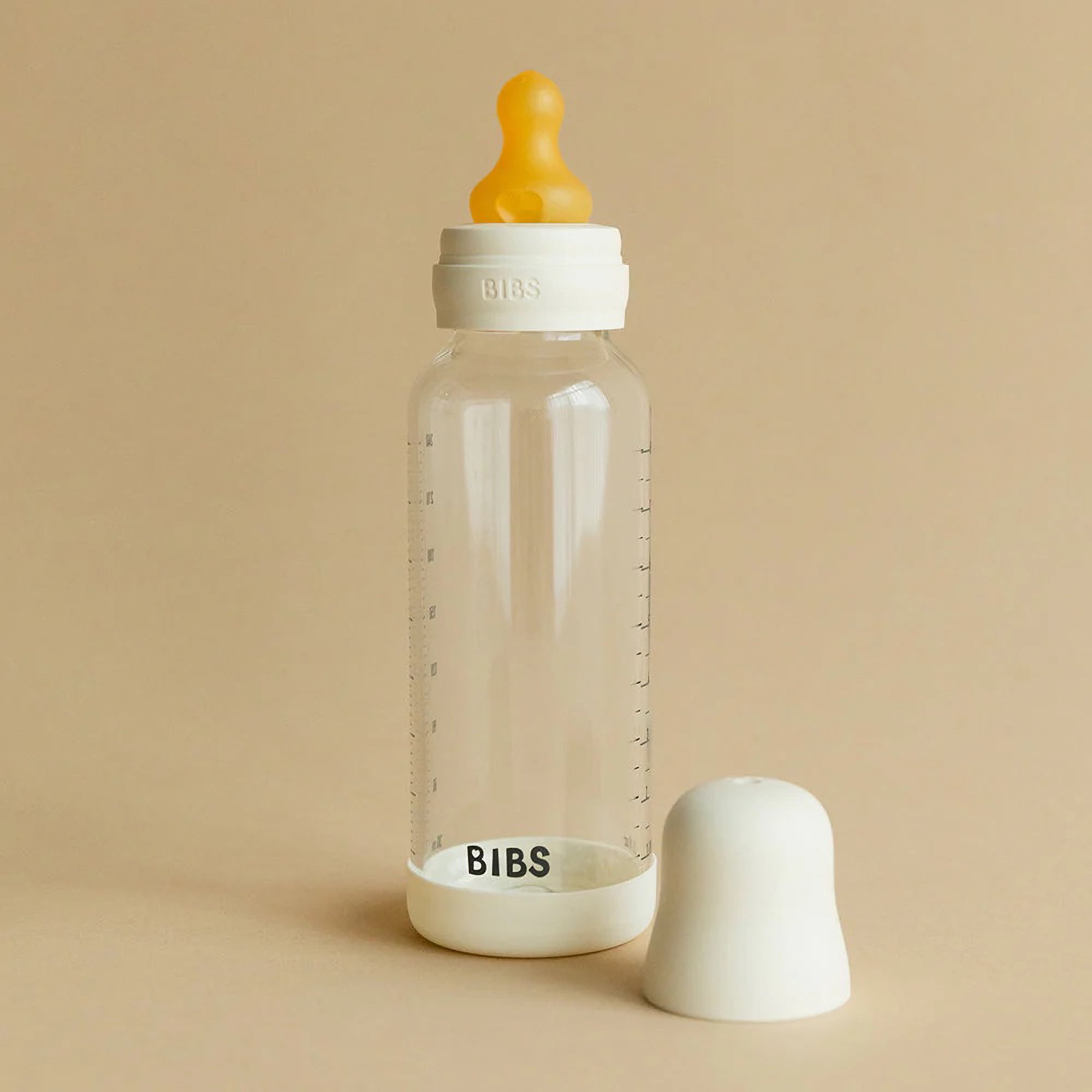 BIBS Glass Baby Bottle with Slow Flow Latex Nipple, 4 oz, Baby Blue, 1 Each