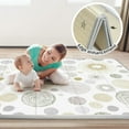 thumbnail image 3 of Foldable Baby Play Mat, PIGLOG 0.6 inch Waterproof Playmats for Babies and Toddlers Kids, Safe Foam Playmat for Tummy Time, 50“x50” Playpen Mat, Reversible Portable Baby Floor Mat for Infant, Circle, 3 of 5