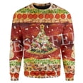 thumbnail image 2 of Suéter feo de punto divertido de Navidad de algodón con diseño de Papá Noel para mascotas, suéter informal vintage de invierno estilo Harajuku, jersey retro de manga larga con estampado 3D, 2 of 5