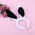 thumbnail image 2 of EeaseMX Diademas con orejas de conejo de peluche Diadema de conejo Diademas con orejas de conejo (blancas y negras), 2 of 7