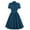 DT-Blue, variant on DailyTrove Women's Bow Neckline Swing Dress-Short Sleeve-Fit & Flare-Cotton Blend-for Casual Outing/Office-Sweet Bow Detail