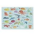 thumbnail image 1 of Marine Cutting Board, Bunch of Sea Animals Submarine Crabs Squid Lobster Octobus Seaweed Starfish Stingray, Decorative Tempered Glass Cutting and Serving Board, Large Size, Multicolor, by Ambesonne, 1 of 1