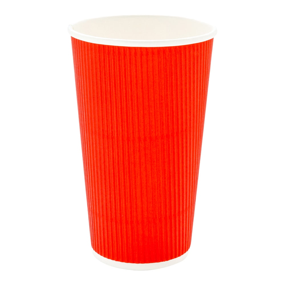 NEW BELGRAVIA RED BLACK RIPPLE TRIPLE WALLED PAPER CUPS TEA COFFEE LIDS 