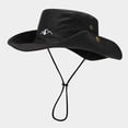 thumbnail image 3 of Unisex Mountain Embroidered Spliced Bucket Hat for Men Women Wide Brim Sunshade Cap for Outdoor Fishing Mountaineering Accessory Everyday Casual Apparel Sun Hat, 3 of 3