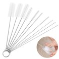 thumbnail image 1 of Cepillos De Paja Juego de 10 cepillos de paja de tubo de nailon para gafas, cepillo de limpieza para teclados (blanco), 1 of 6