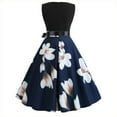 thumbnail image 4 of Babysbule Summer Dresses for Women Sexy Ladies Fashion Floral Vintage Print V-Neck Sleeveless Swing Skirts Deals, 4 of 5