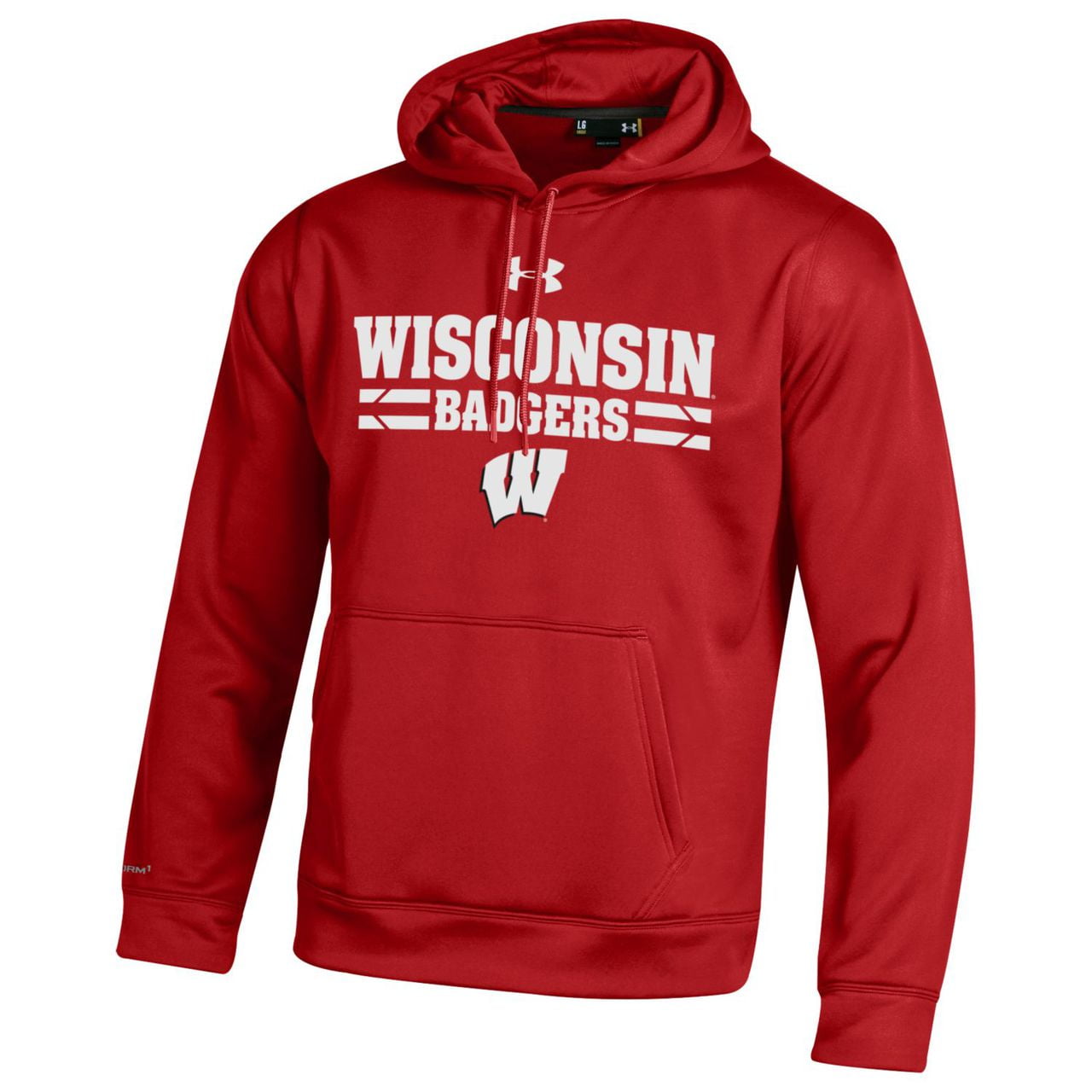 Wisconsin Badgers Adult Storm Fleece Hooded Sweatshirt Red